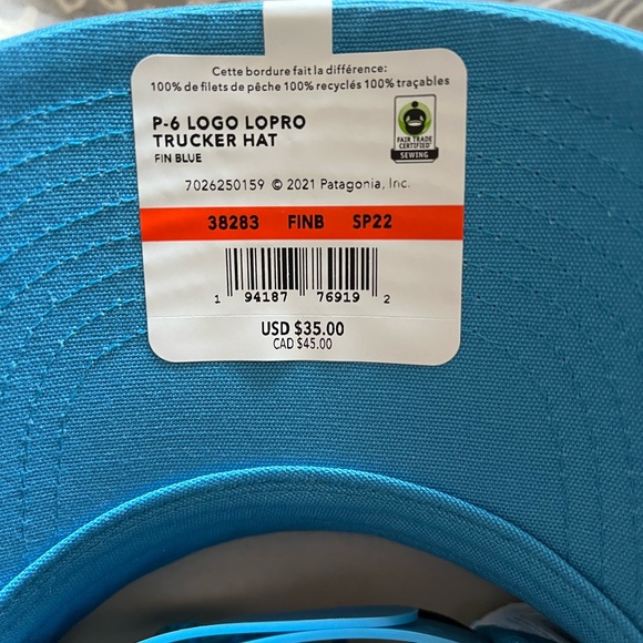 Patagonia hat fin blue - Picture 2 of 4